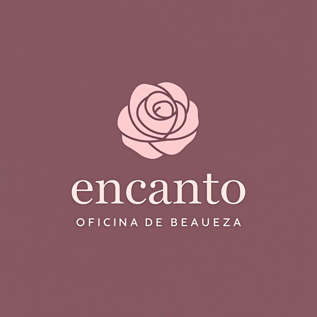  design a logo, logo rosa pastel, with the text 'encanto oficina de belleza'.