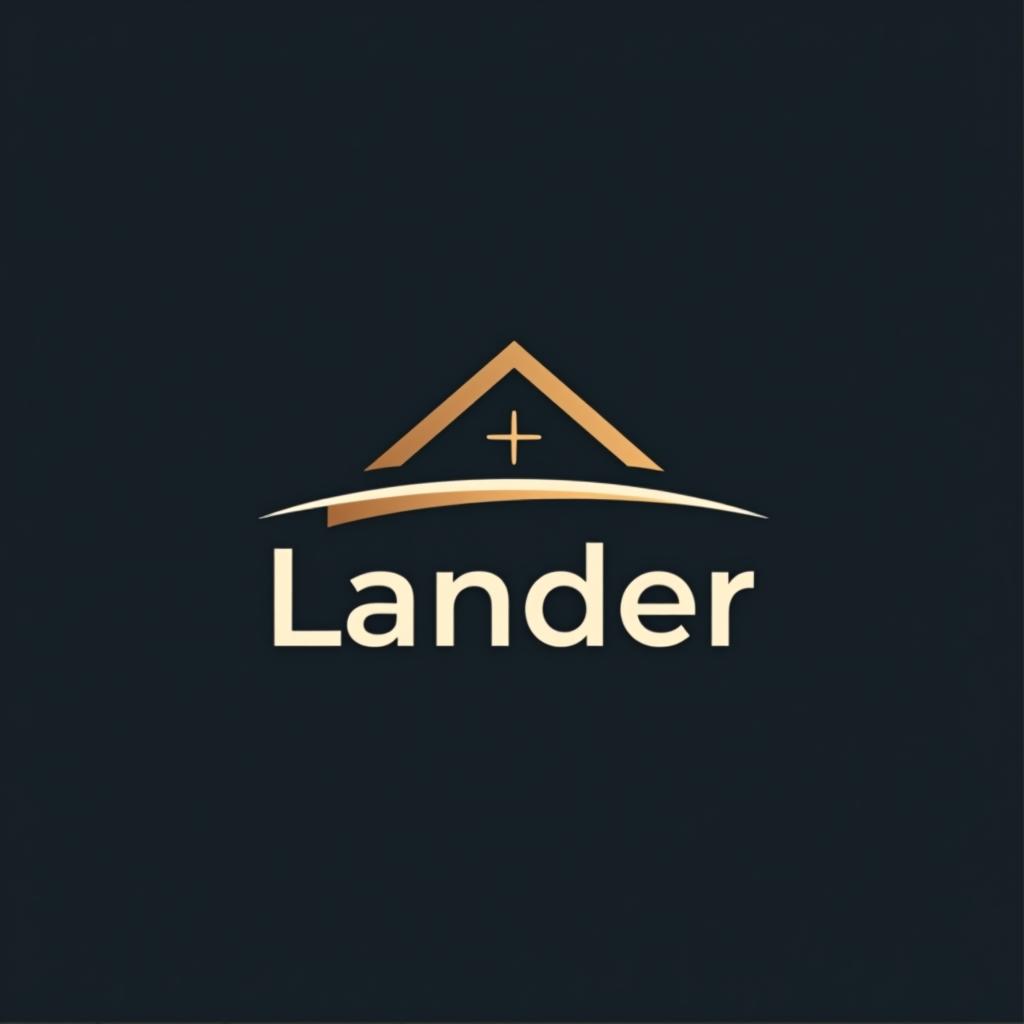  design a logo, minimal line logo in the theme of real estate, with the text ‘lander’