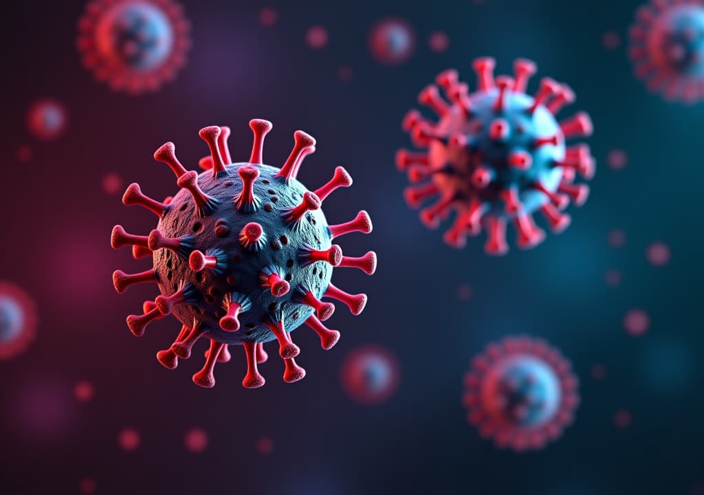  dengue virus and human immune response, color coded battleground interaction between the dengue virus and human immune cells.