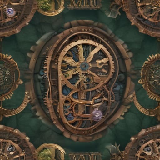 Mitochondria in Steampunk style with Nature background