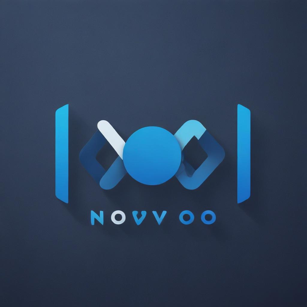 Give me a logo for a video platform called NOOVOO. blue color