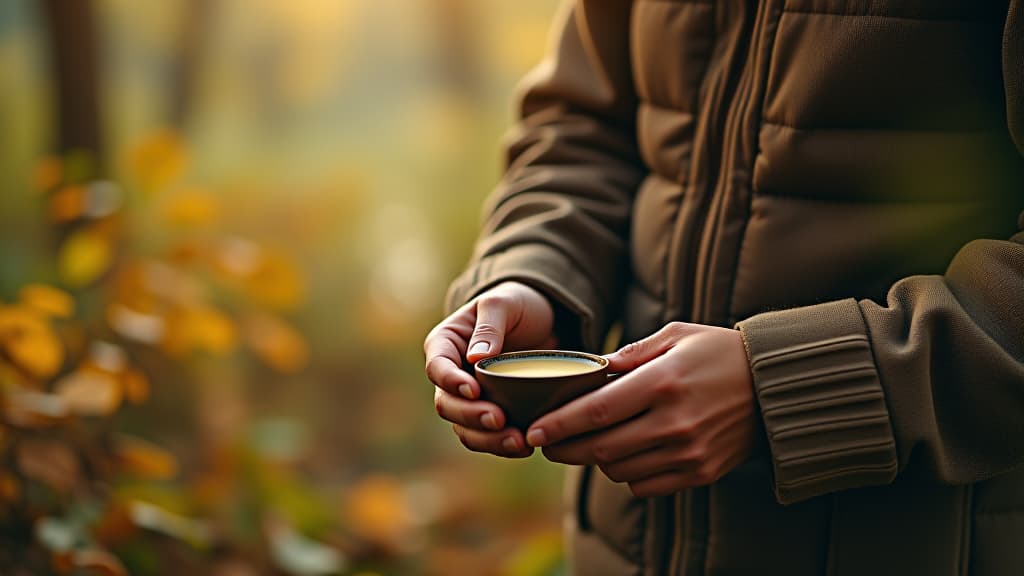  scenes about health and fitness, a person preparing clove tea outdoors, surrounded by nature, showcasing the connection between nature and health. hyperrealistic, full body, detailed clothing, highly detailed, cinematic lighting, stunningly beautiful, intricate, sharp focus, f/1. 8, 85mm, (centered image composition), (professionally color graded), ((bright soft diffused light)), volumetric fog, trending on instagram, trending on tumblr, HDR 4K, 8K