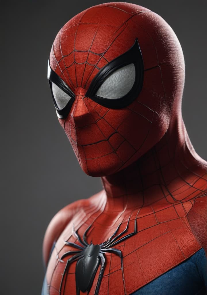 homem aranha com trage tecnológico Danificado highly detailed,studio lighting,professional,vivid colors, cinematic lighting, HDR, UHD, 4K, 8k, 64K