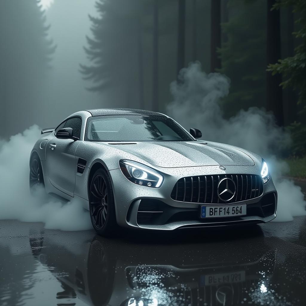  generate an art image.mercedes benz hyperrealistic, full body, detailed clothing, highly detailed, cinematic lighting, stunningly beautiful, intricate, sharp focus, f/1. 8, 85mm, (centered image composition), (professionally color graded), ((bright soft diffused light)), volumetric fog, trending on instagram, trending on tumblr, HDR 4K, 8K