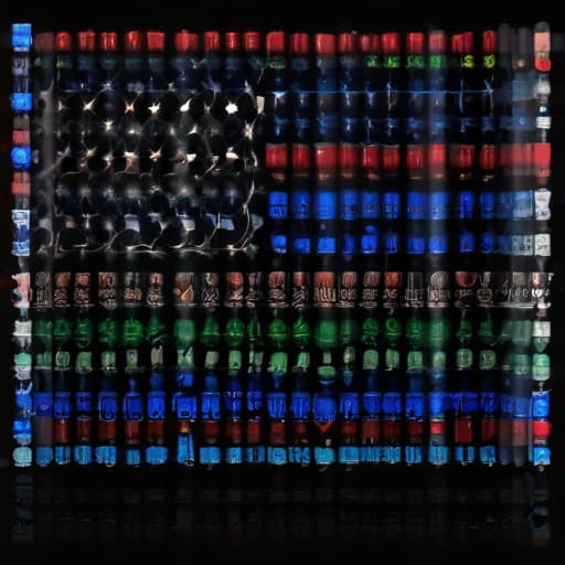 Colors of American flag with Binary background