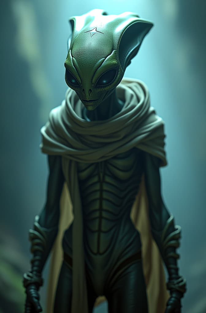  alien from area 51 hyperrealistic, full body, detailed clothing, highly detailed, cinematic lighting, stunningly beautiful, intricate, sharp focus, f/1. 8, 85mm, (centered image composition), (professionally color graded), ((bright soft diffused light)), volumetric fog, trending on instagram, trending on tumblr, HDR 4K, 8K