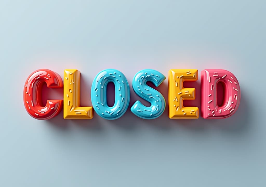  a colorful 3d text rendering of the word "closed"