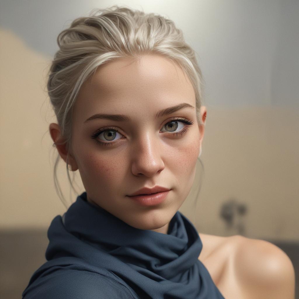 Create A high-quality Photorealistic of Generate a stunningly photorealistic avatar that closely resembles a real human face. Pay attention to fine details like skin texture, hair strands, and eye reflections. The avatar should have a natural, lifelike expression with subtle emotions conveyed through the eyes and facial features. Use realistic lighting and shadows to enhance the depth and dimensionality of the portrait, creating an uncanny sense of realism.. Gender: