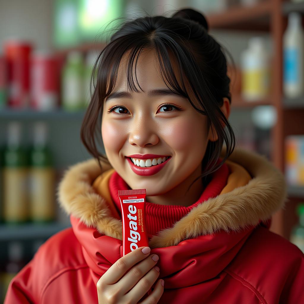  the girl li sells the tooth pastes colgate and is very upset when she's hurt by a very fat asian superweiser hyperrealistic, full body, detailed clothing, highly detailed, cinematic lighting, stunningly beautiful, intricate, sharp focus, f/1. 8, 85mm, (centered image composition), (professionally color graded), ((bright soft diffused light)), volumetric fog, trending on instagram, trending on tumblr, HDR 4K, 8K