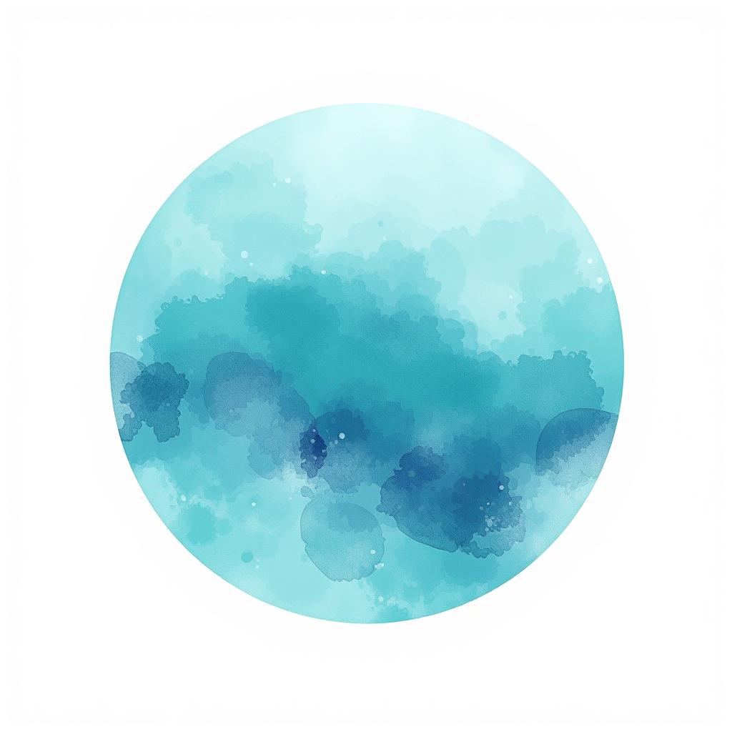  design a logo, watercolor style, logo, sea, blue teal colors, white background