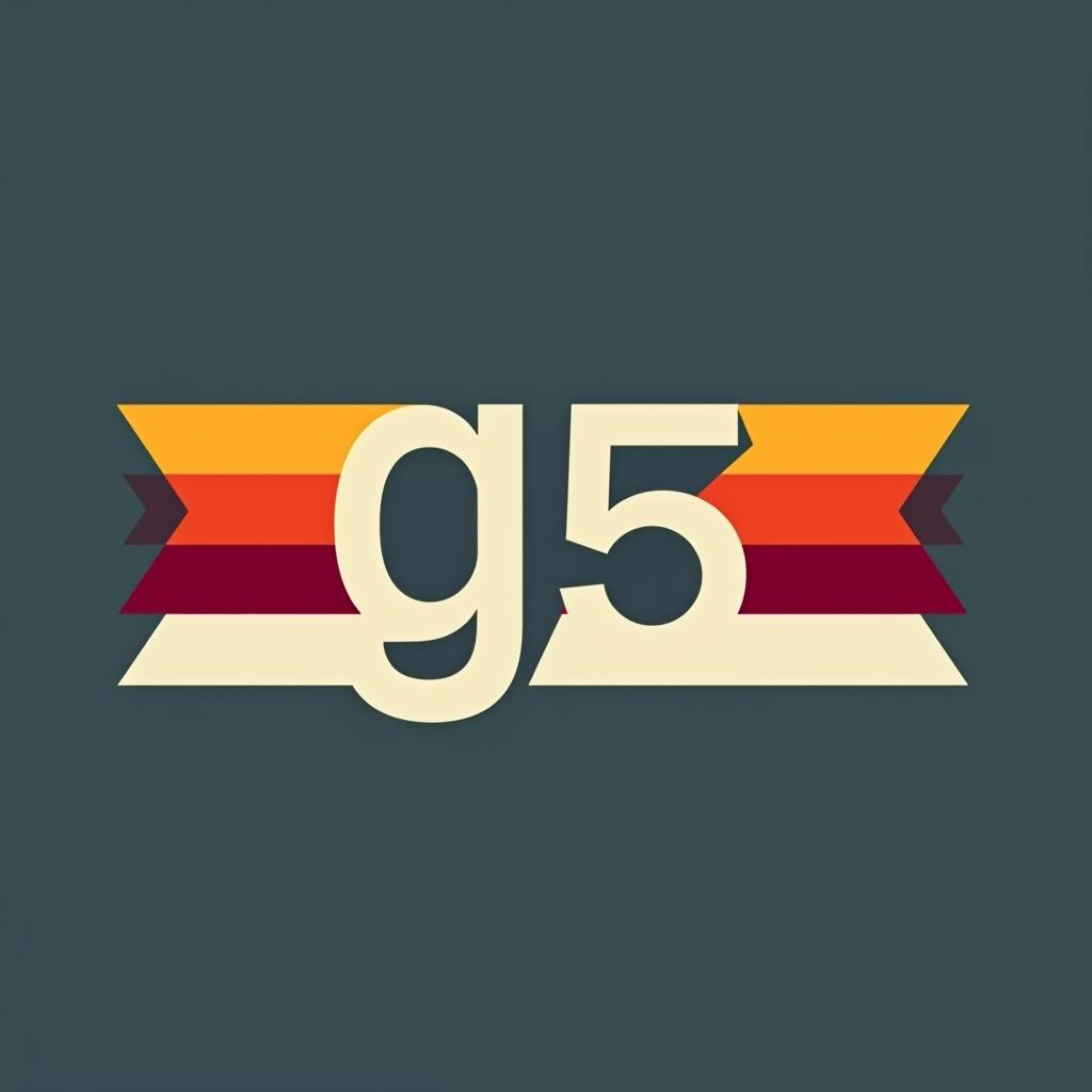  design a logo, que aparezcan las letras g5 dentro de una bandera, with the text 'g5'.