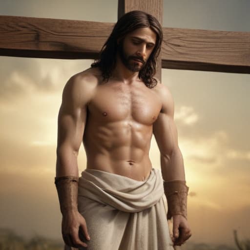 Jesus on cross full body feeling bad