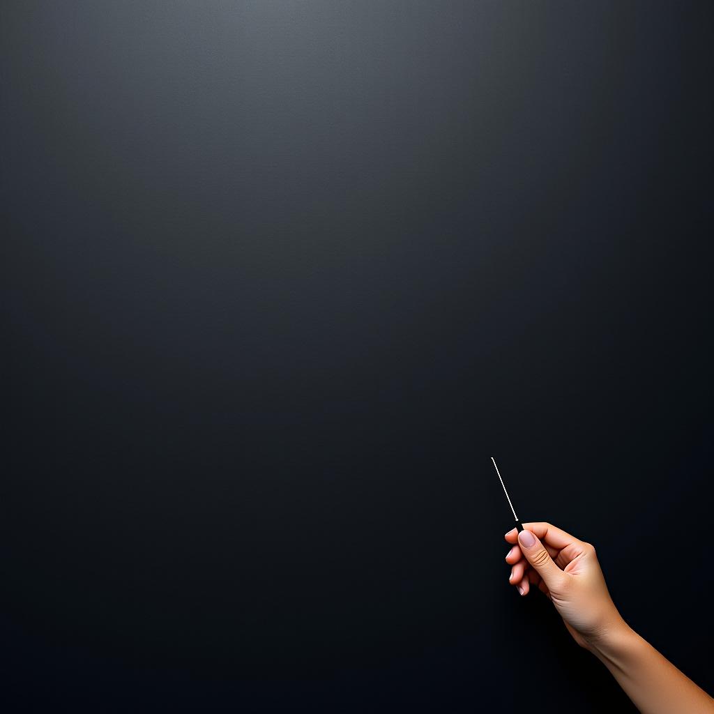  a dark, uniform background with a small hand of a dentist holding dental tools in the lower right corner. the image format is 9:16.