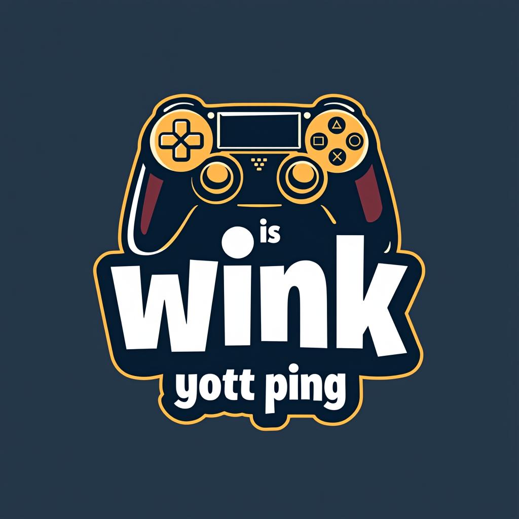  design a logo, manette avec une vague au dessus et écrit is wink, juste au dessus de la manette et des jeux vidéo, gta fortnite, rocket, league en premier derrière la manette en arrière plan, with the text 'izzuink'.