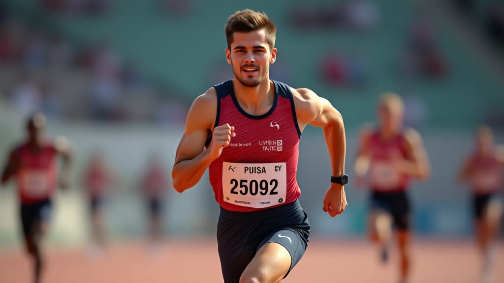  an sports person taking part in an athletics race