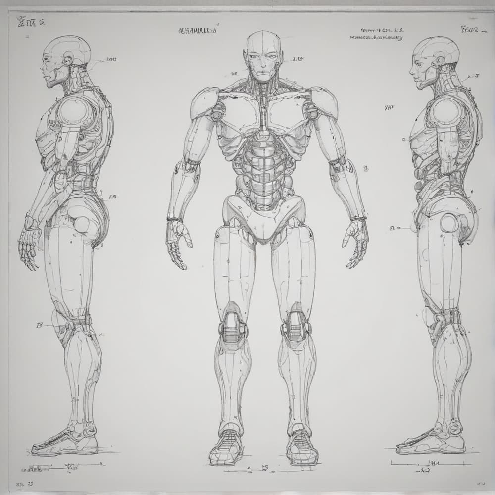 patent drawing style forhumanoid