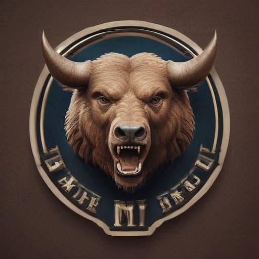 Commercial logo with a picture of a bear and bull