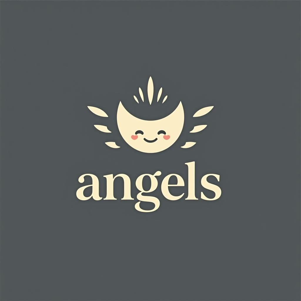  design a logo, in a minimalism style. 水彩スタイル、水のロゴ、水色のグラデーションカラー、白背景。, with the text 'smile angels'.