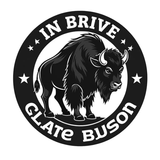  prompt: create a mascot logo for the brand "psig brive" that features a fierce bison in black and white. the logo should be round in shape and include the brand name text encircling the bison image. the design should be professional and clean, with sharp lines and no human figures or inappropriate content. the style should convey strength and reliability, using only the colors black and white to create a striking and memorable image for the brand. hyperrealistic, full body, detailed clothing, highly detailed, cinematic lighting, stunningly beautiful, intricate, sharp focus, f/1. 8, 85mm, (centered image composition), (professionally color graded), ((bright soft diffused light)), volumetric fog, trending on instagram, trending on tumblr, HDR 4K, 8K