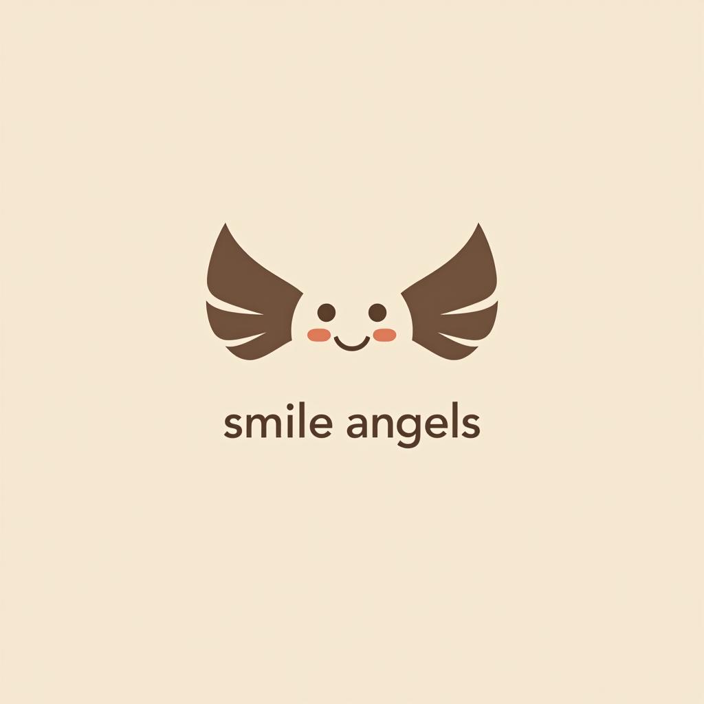  design a logo, in a minimalism style. 水彩スタイル、水のロゴ、水色のグラデーションカラー、白背景。, with the text 'smile angels'.