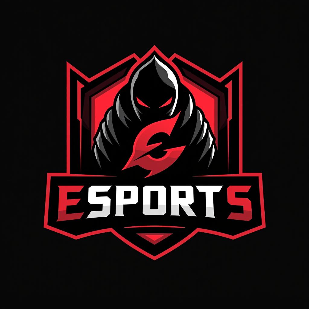  design a logo, esports logo, waffenthema, schwarz und rote farbe