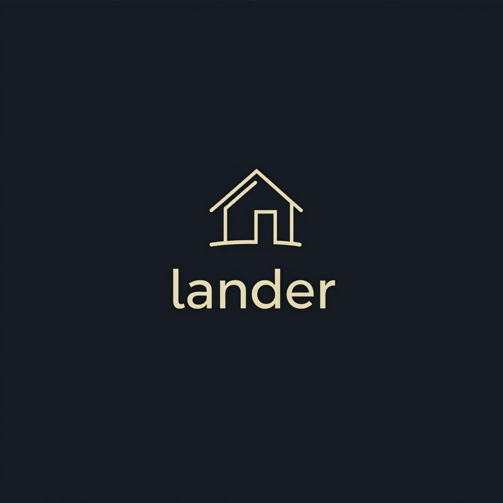  design a logo, minimal line logo in the theme of real estate, with the text ‘lander’