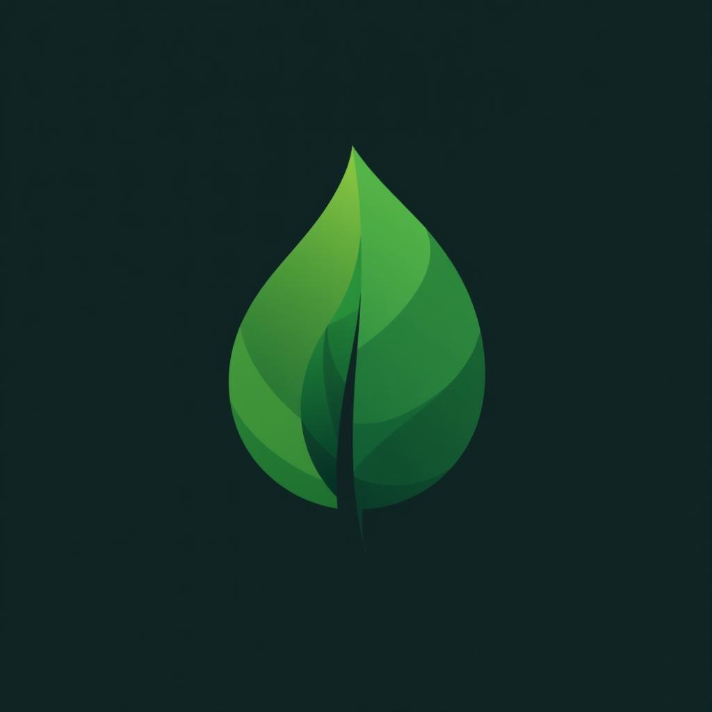  design a logo, minimalist geometric logo of green leaf vector graphic