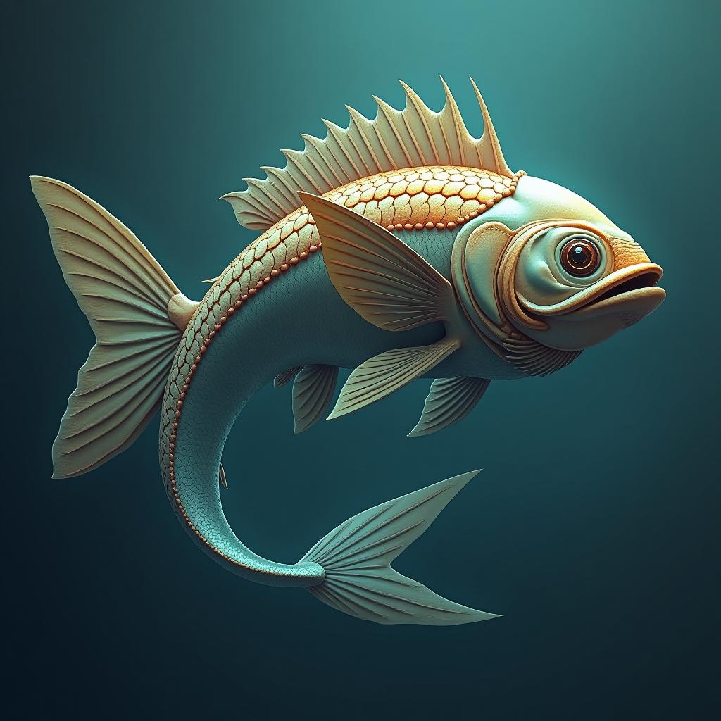  generate a beautiful mythical creature in the form of a giant fish.