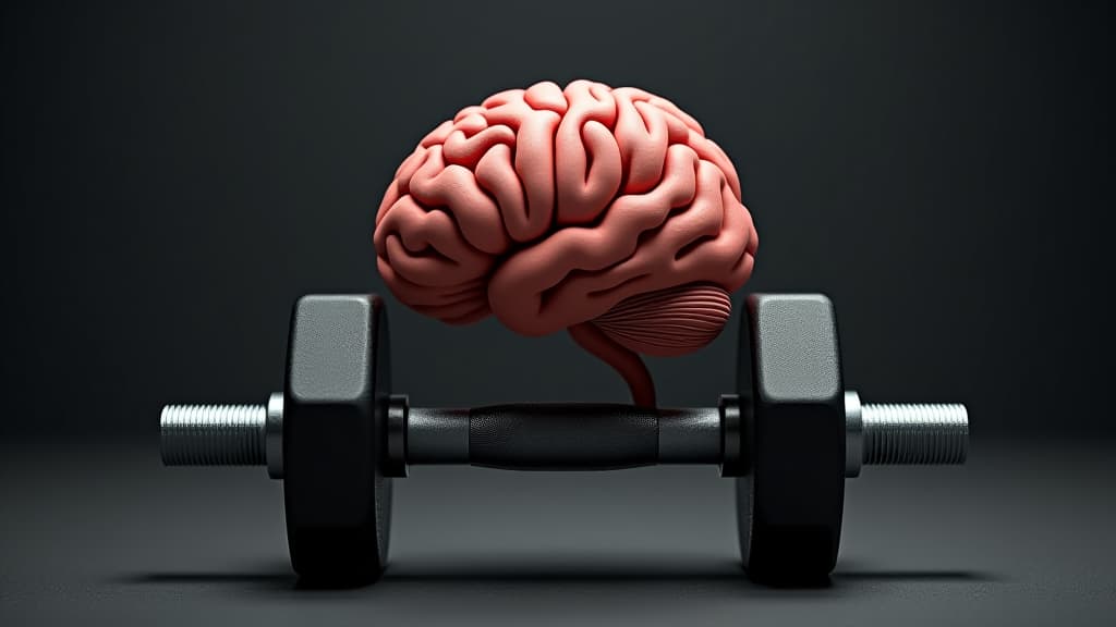  a brain is on top of a dumbbell