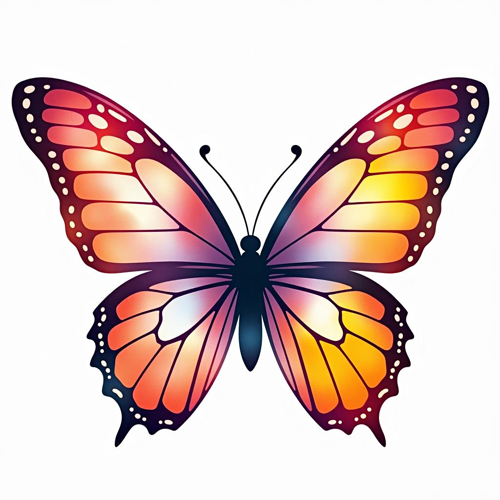  design a logo, watercolor style, logo of a butterfly, beautiful colors