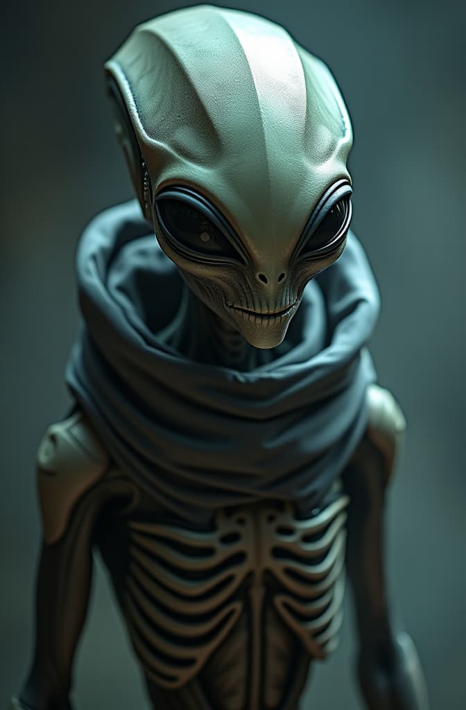  alien from area 51 hyperrealistic, full body, detailed clothing, highly detailed, cinematic lighting, stunningly beautiful, intricate, sharp focus, f/1. 8, 85mm, (centered image composition), (professionally color graded), ((bright soft diffused light)), volumetric fog, trending on instagram, trending on tumblr, HDR 4K, 8K