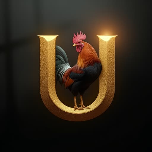  logocombine the letter u with a rooster in a golden black colour minimalist and modernizm logo stylelogo hyperrealistic, full body, detailed clothing, highly detailed, cinematic lighting, stunningly beautiful, intricate, sharp focus, f/1. 8, 85mm, (centered image composition), (professionally color graded), ((bright soft diffused light)), volumetric fog, trending on instagram, trending on tumblr, HDR 4K, 8K