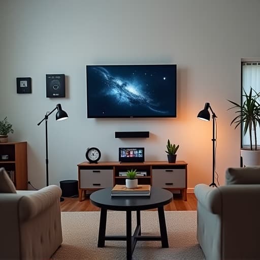  a room with various home automation devices being tested for functionality and user experience.