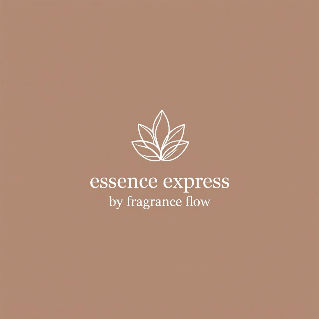  create a modern, elegant logo for a company named 'essence express by fragrance flow.' the design should incorporate elements that represent luxury, fragrance, and fluidity. use a simple and clean style, with a focus on soft curves and minimalistic floral elements, possibly integrating subtle perfume bottle icons or flow lines to symbolize the essence and movement., (logo:1.15), hq, hightly detailed, 4k