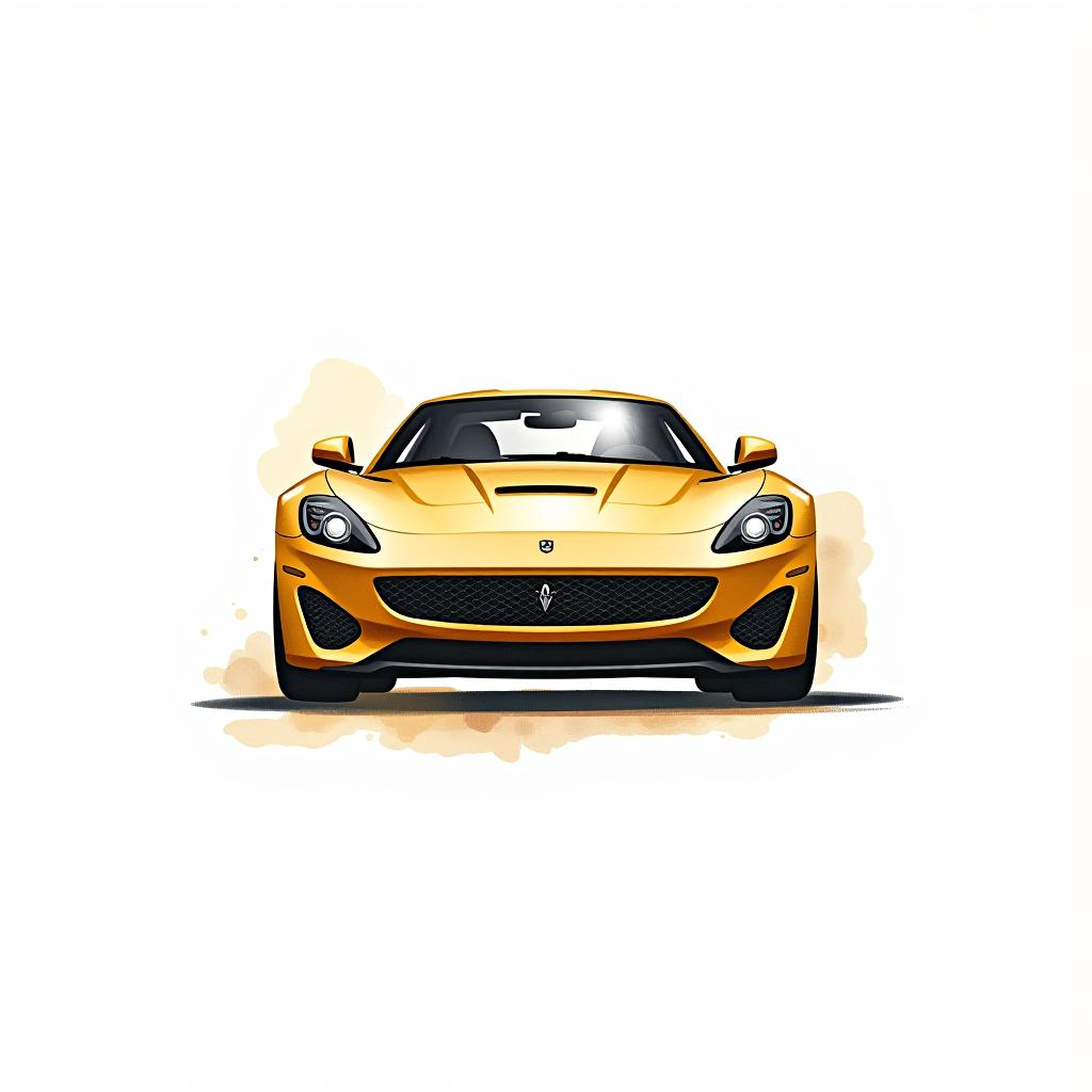  logo, watercolor style, logo of a car, gold color