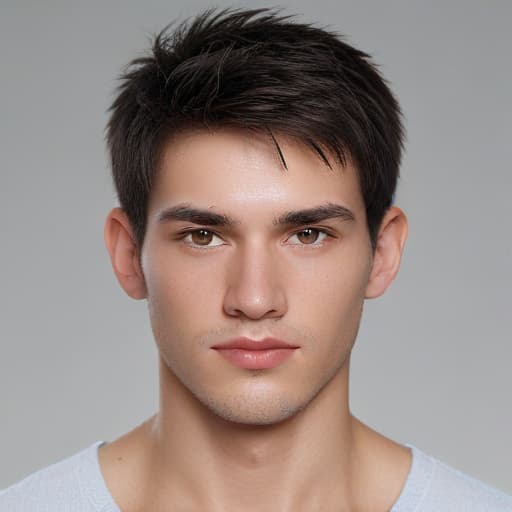 mdjrny-v4 style portrait male face frontal, short hair, age