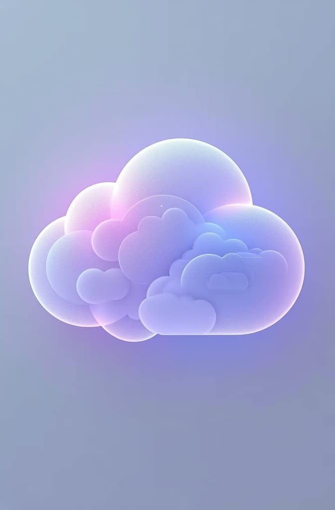  generate a modern 3d cloud icon with a sophisticated glassmorphism effect, defined by smooth edges and a frosted glass look showcasing light reflections. apply a purple gradient with light blue highlights, interspersing digital elements like floating pixels and lines within the cloud. utilize soft shadows and luminous edges to create a depth effect on a white background, including microcircuit details subtly. white backgorund hyperrealistic, full body, detailed clothing, highly detailed, cinematic lighting, stunningly beautiful, intricate, sharp focus, f/1. 8, 85mm, (centered image composition), (professionally color graded), ((bright soft diffused light)), volumetric fog, trending on instagram, trending on tumblr, HDR 4K, 8K