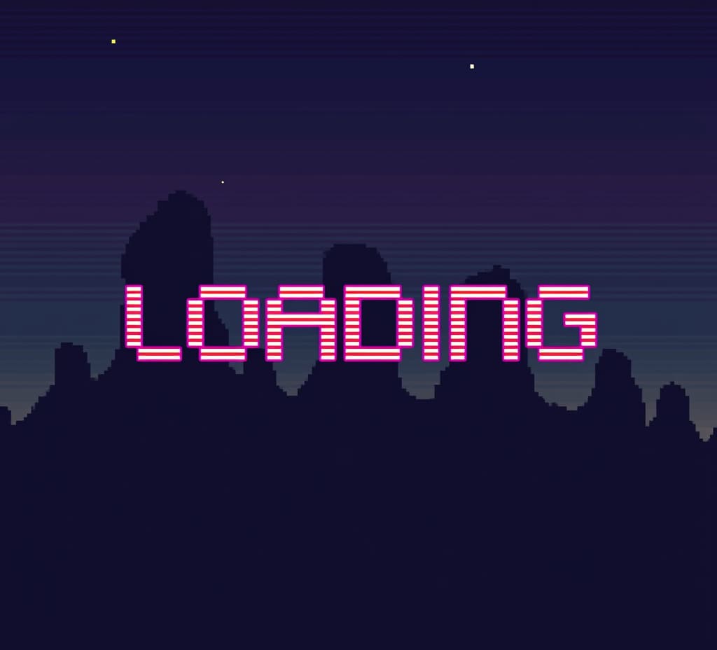  the 'loading' text in pixel art concept, 90s era, the heyday of retro consoles