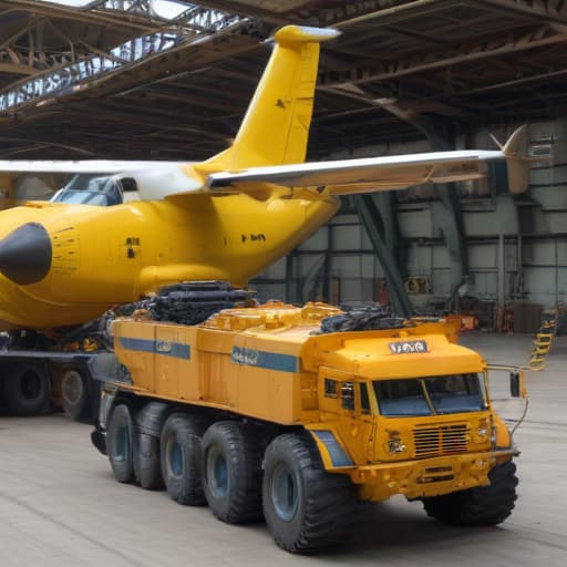 Caterpillar 797 haul truck next to an Antonov AN 225, to scale