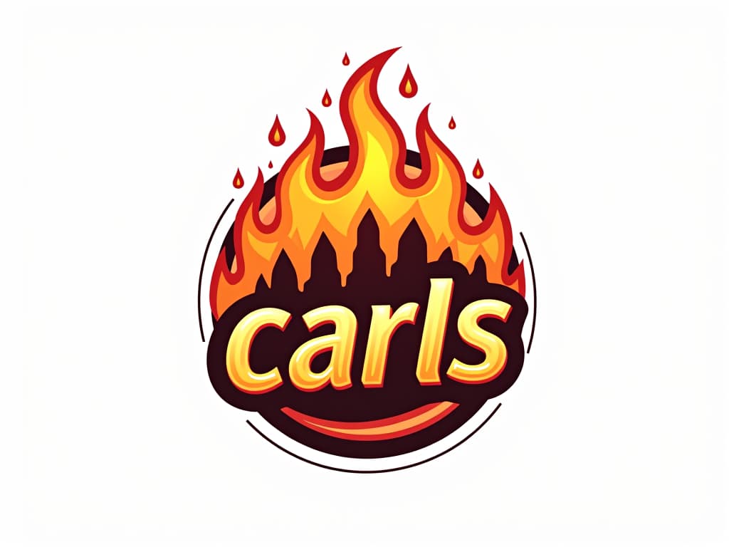  design a logo, in a threedrender style. icono de fuego, logotipo, gráficos, 8k, fondo blanco, interfaz de usuario, experiencia de usuario, sitio web, with the text 'carls'.