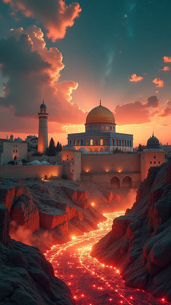  a powerful artistic scene featuring the words "7 october al aqsa flood" prominently displayed. the background is adorned with vibrant colors of the palestinian flag, blending seamlessly into a textured landscape that symbolizes triumph and resilience. the scene is illuminated with warm, glowing tones to evoke a sense of hope and celebration, surrounded by abstract representations of unity and strength, creating an inspiring visual narrative.