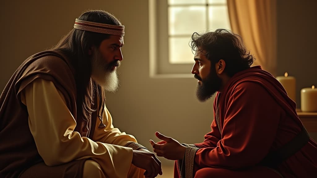  history of biblical times, sarai, distressed and humiliated, confronting abraham about hagar's pride and their family dynamics. hyperrealistic, full body, detailed clothing, highly detailed, cinematic lighting, stunningly beautiful, intricate, sharp focus, f/1. 8, 85mm, (centered image composition), (professionally color graded), ((bright soft diffused light)), volumetric fog, trending on instagram, trending on tumblr, HDR 4K, 8K