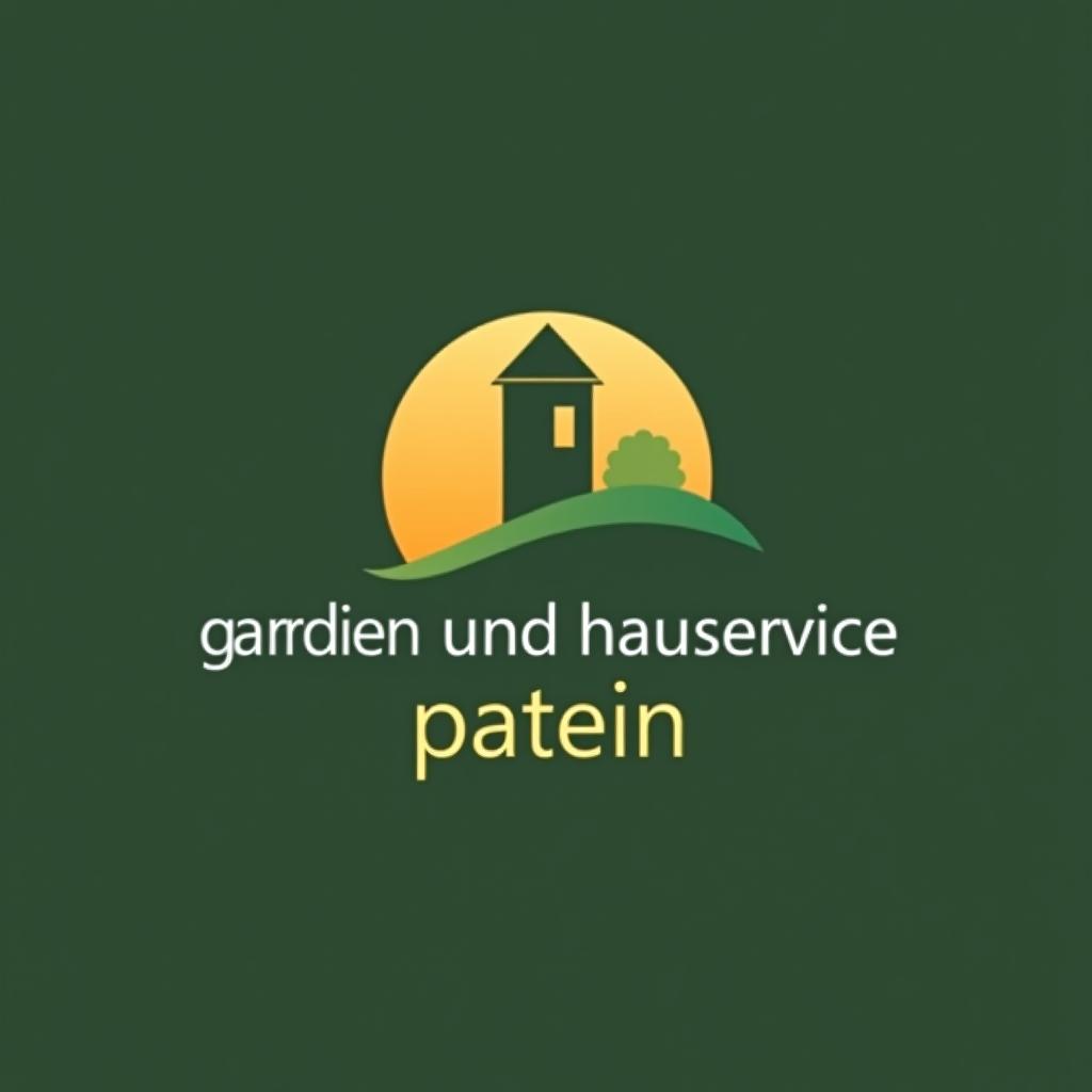  design a logo, logo für eine firma mit gärtner, schlüsseldienst, hausmeister , reinigung, with the text 'garten und hausservice patein'.