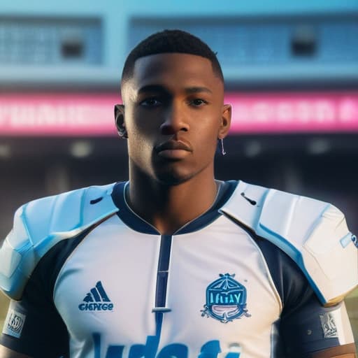 Olympique de Marseille in Cyberpunk style