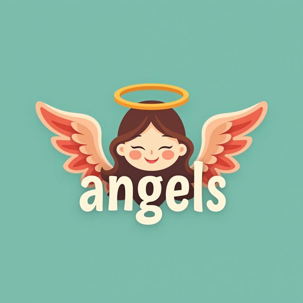  design a logo, in a threedrender style. 水彩スタイル、美しいのロゴ、白背景、かわいい。, with the text 'smile angels'.