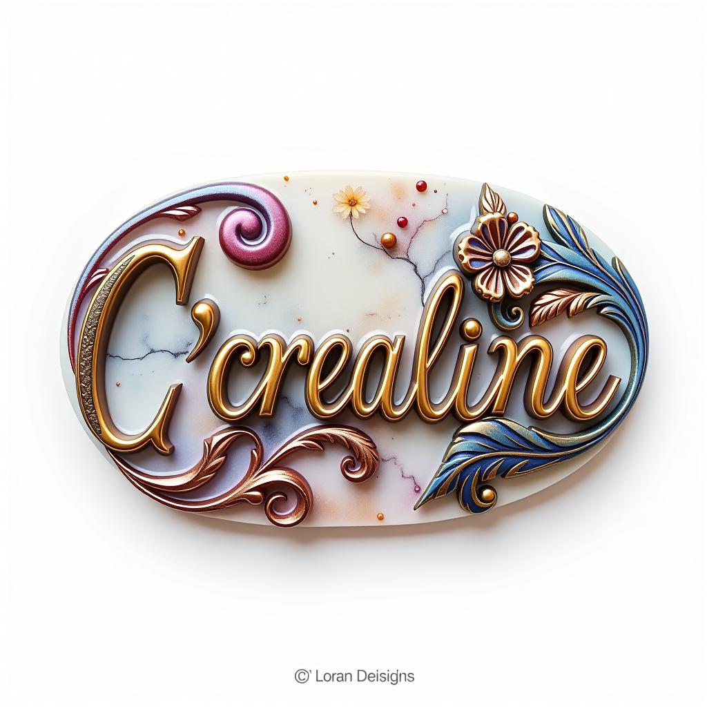  design a logo, créatrice de bijoux en epoxy du nom de c’crealine. le nom doit être lisible