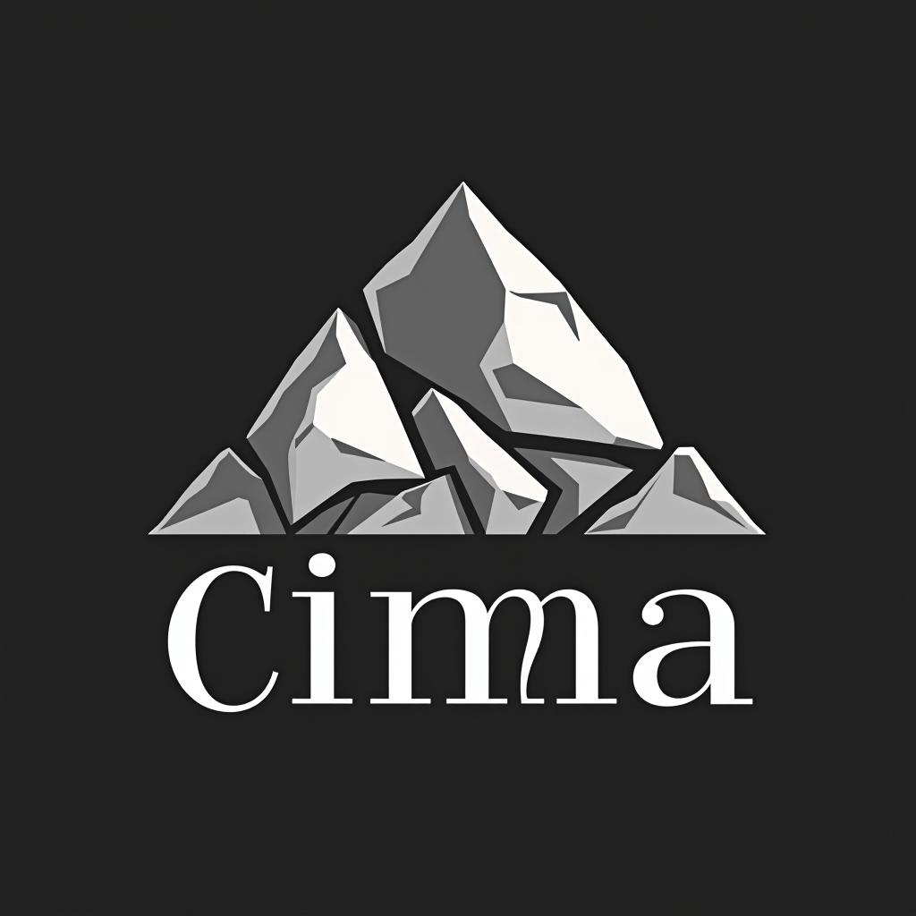  design a logo, estamos en la parte más alta, la cima del mercado de piedras , por eso somos cima stone, expertos en acabados pétreos para la construcción y decoración. , with the text 'cima stone '.