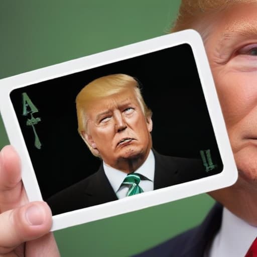 Draw an ace card With cannabis and donald trump face on it