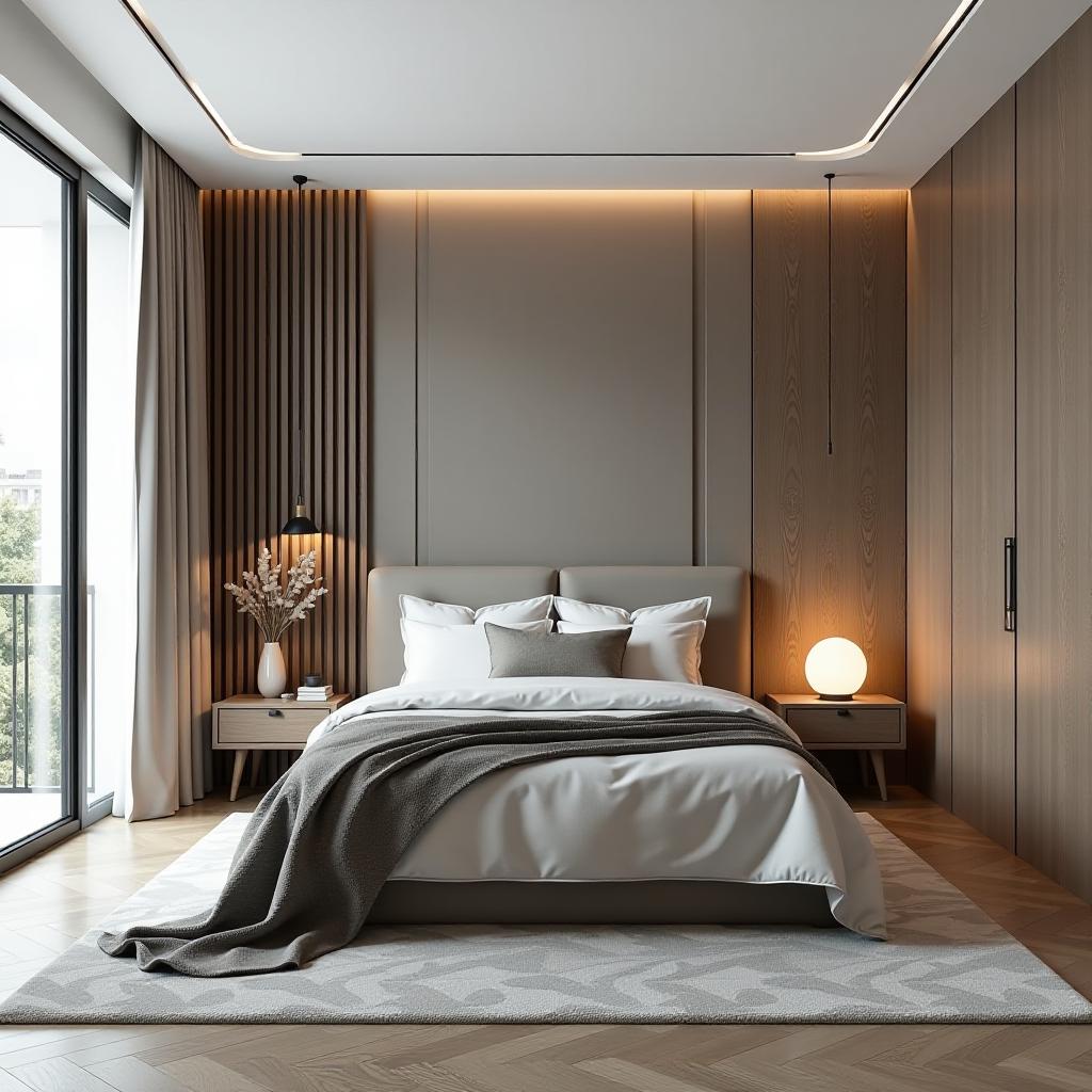  .create a photorealistic image of a modern bedroom interior