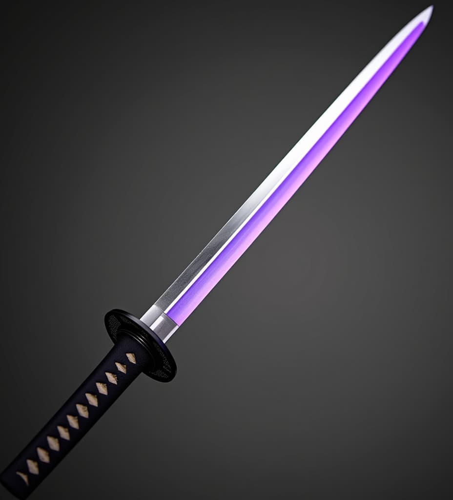  good quality, high quality, katana with purple blade